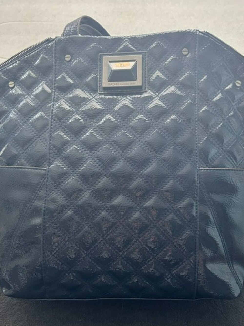 Rachel Roy Faux Leather Quilted Cadet Blue Tote Bag